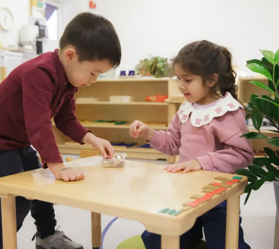 two children using a map